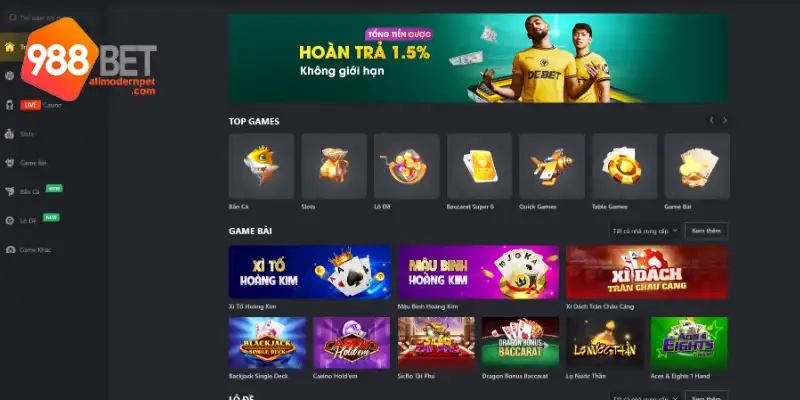 Giới thiệu sơ lược về trang chủ 988BET