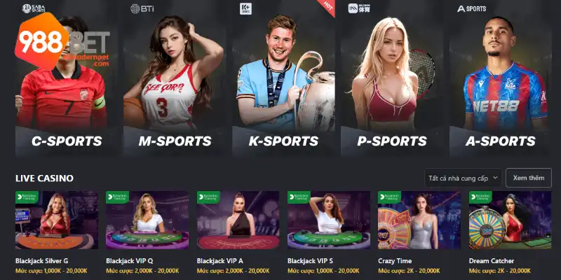 Các tính năng cá cược hấp dẫn nhất tại 988BET